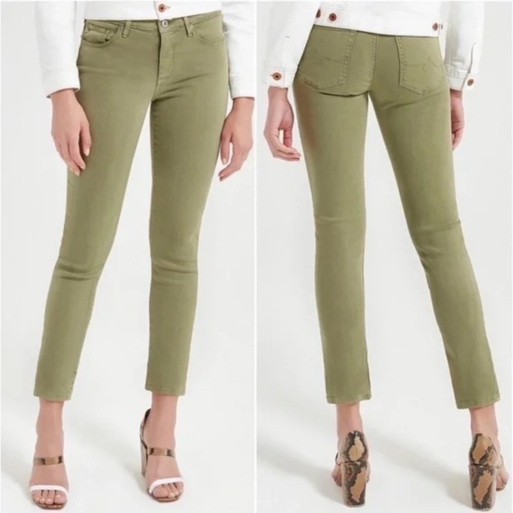 AG Adriano Goldschmied The Prima Jeans Cigarette Leg Ankle 32R NWT Sage Green